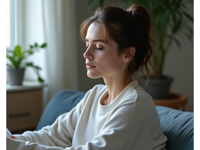 Imagen de apoyo al bienestar mental: persona meditando en un entorno tranquilo